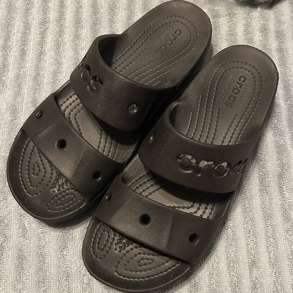 Black crocs slides/sandal w7